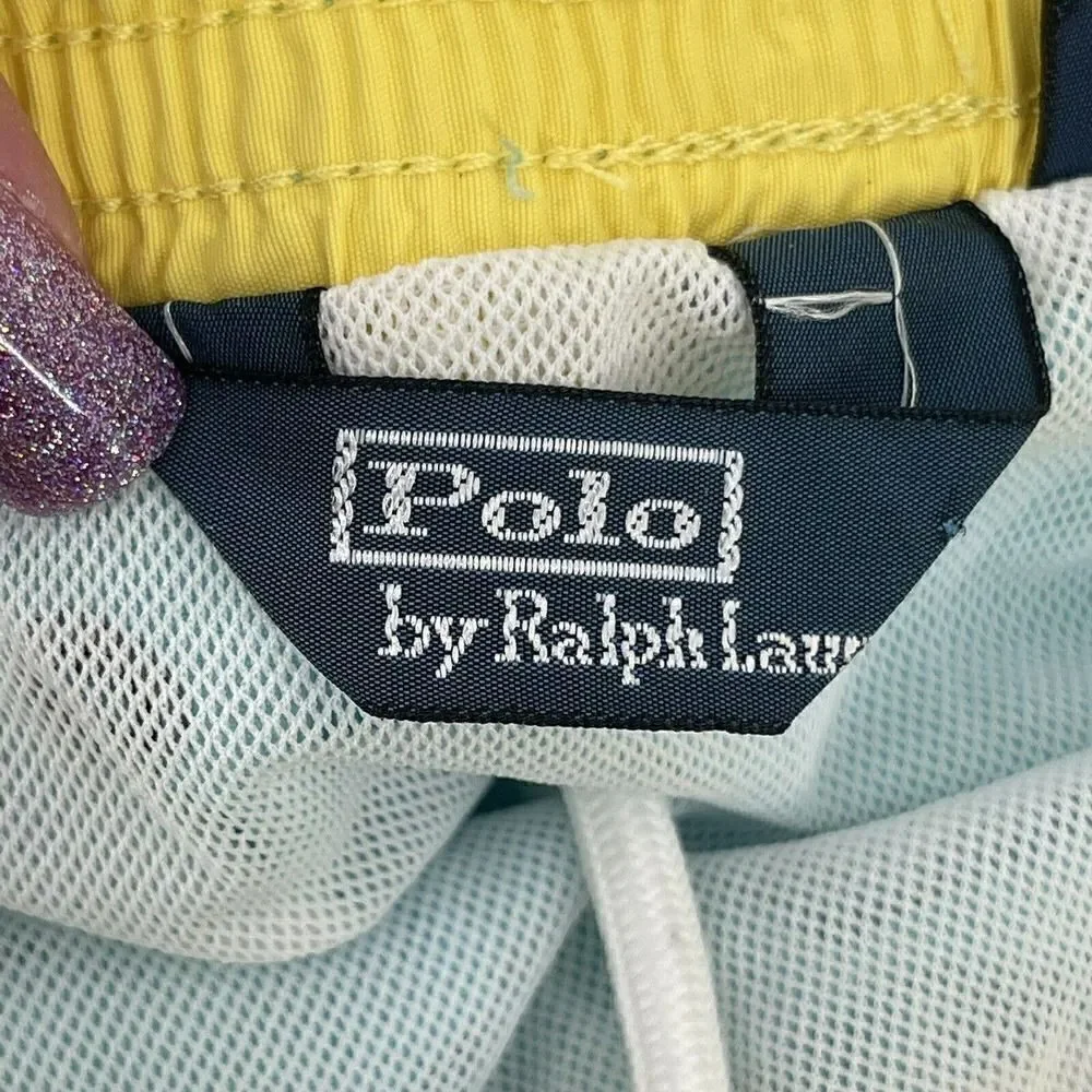 Polo Ralph Lauren Swim Trunks Lined Teal Blue Mens Size XXL Swimwear Preppy Logo